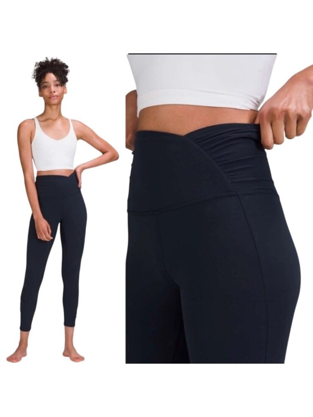 Lululemon Align High-Rise Ruched Waist Nulu Pant 25" True Navy Women’s Size 0